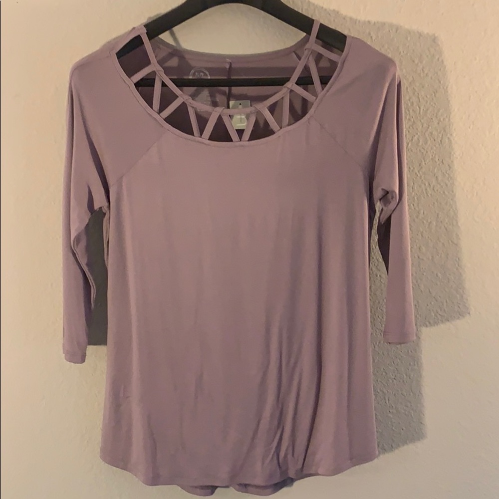 NWT Lavender Blouse w/ unique neck design!